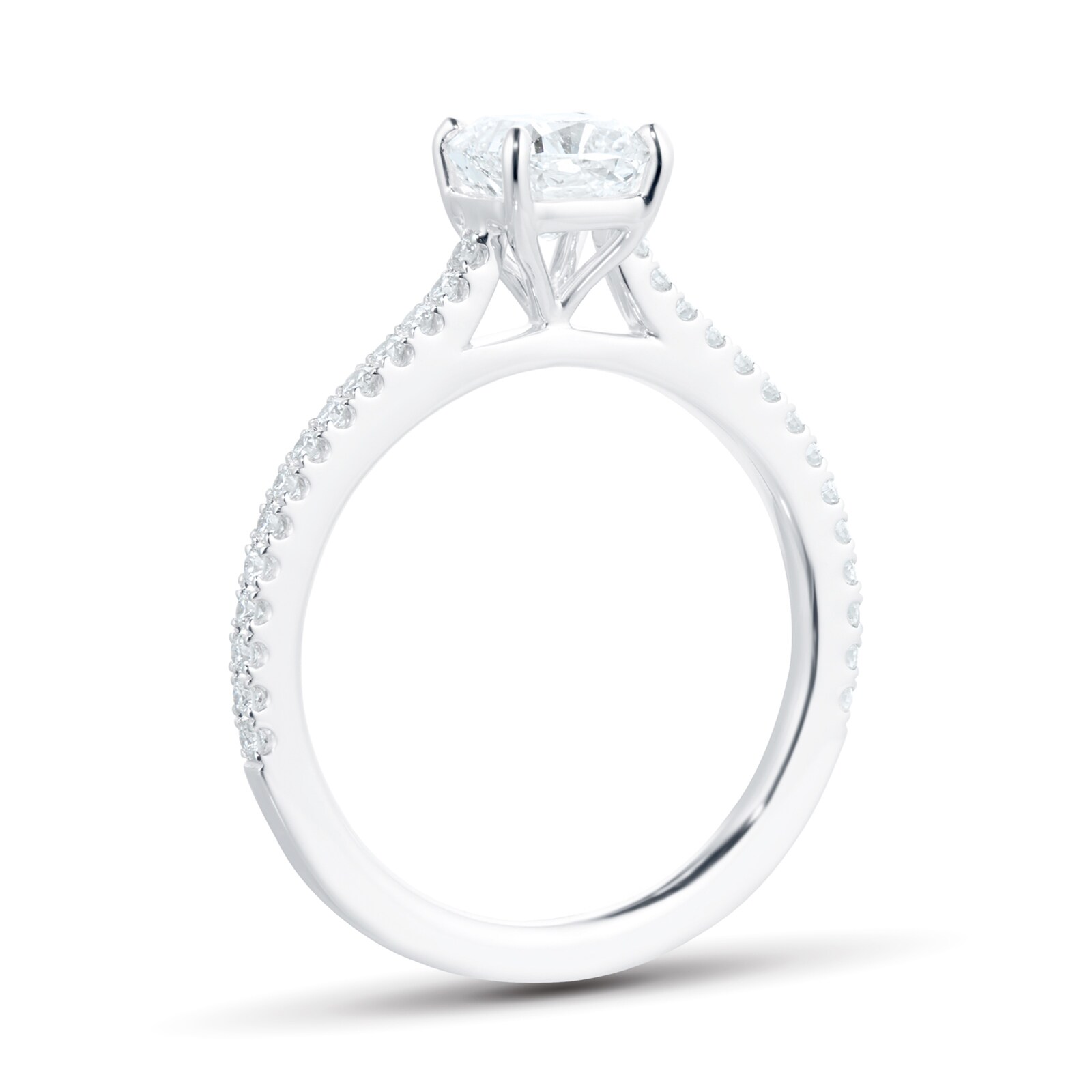 Mayors Platinum 0.95cttw Cushion Diamond Engagement Ring - Ring Size 7.5