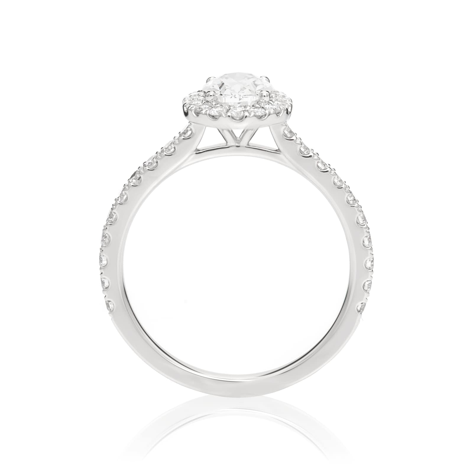 Mayors Platinum 1.66cttw Oval Single Halo Engagement Ring