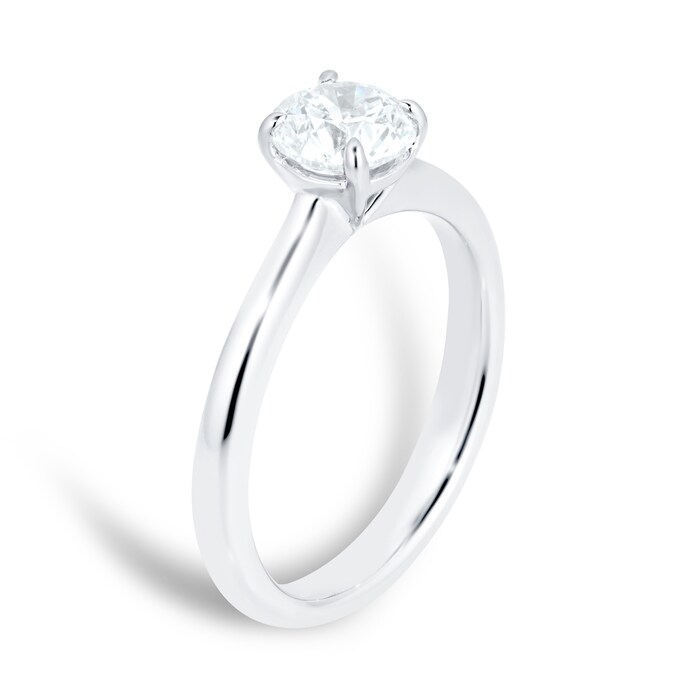 Mayors Platinum 1.01cttw Round Brilliant Cut Solitaire 4 Prong Engagement Ring