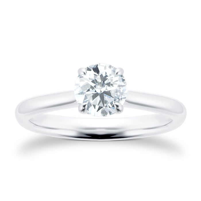 Mayors Platinum 1.00ct Round 4 Prong Solitaire Engagement Ring