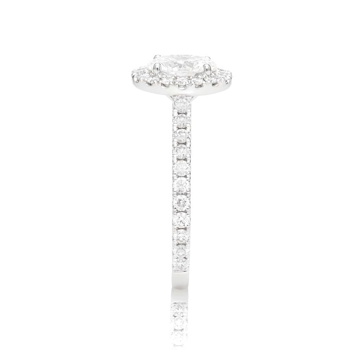 Mayors Platinum 1.23cttw Oval Single Halo Engagement Ring