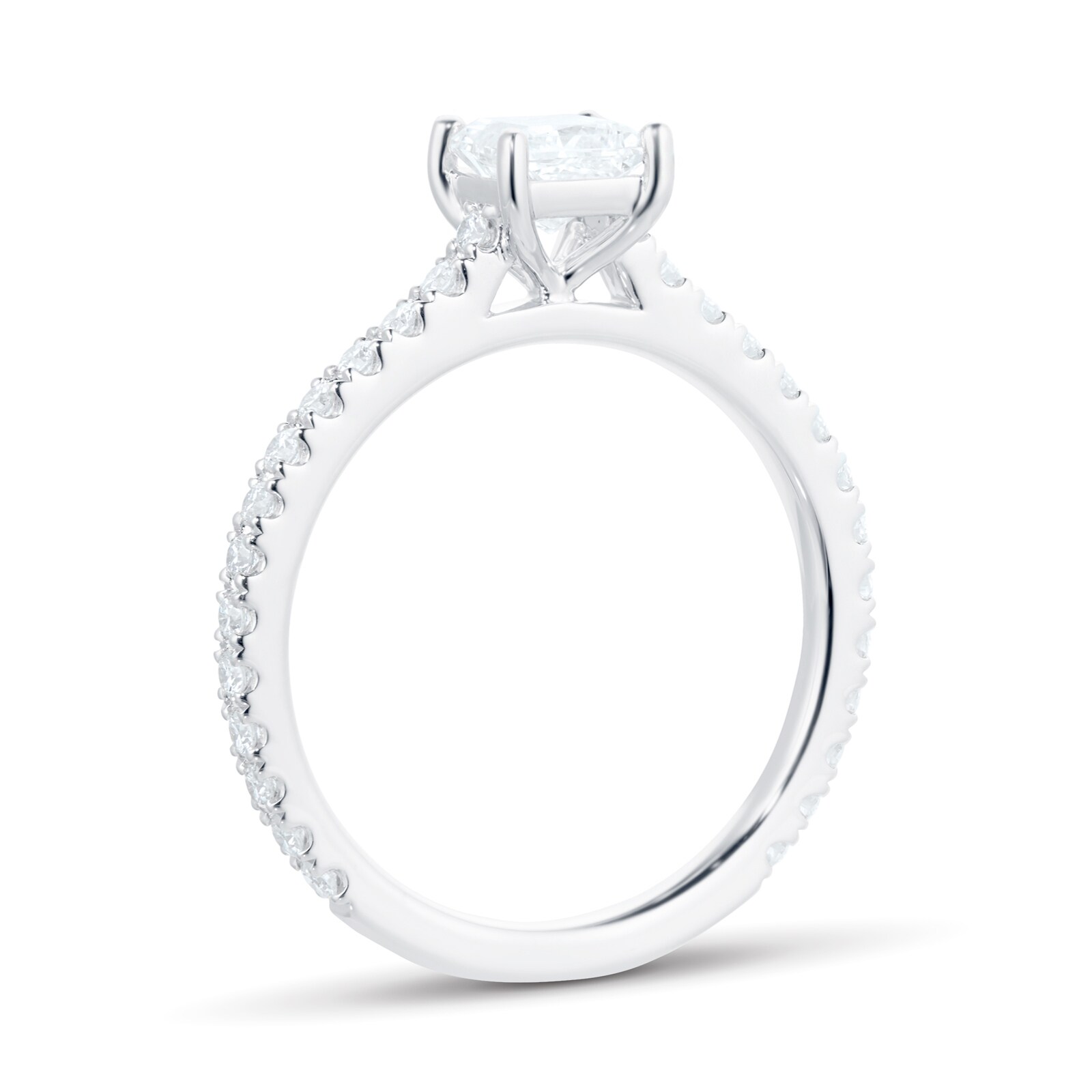 Mayors Platinum 0.84cttw Princess Cut Diamond Engagement Ring