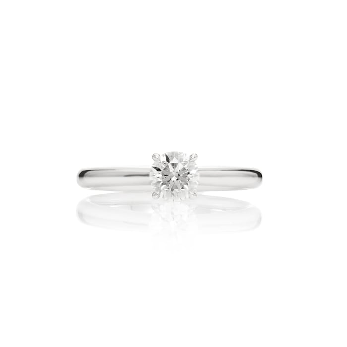 Mayors Platinum 0.52ct Round 4 Prong Solitaire Engagement Ring
