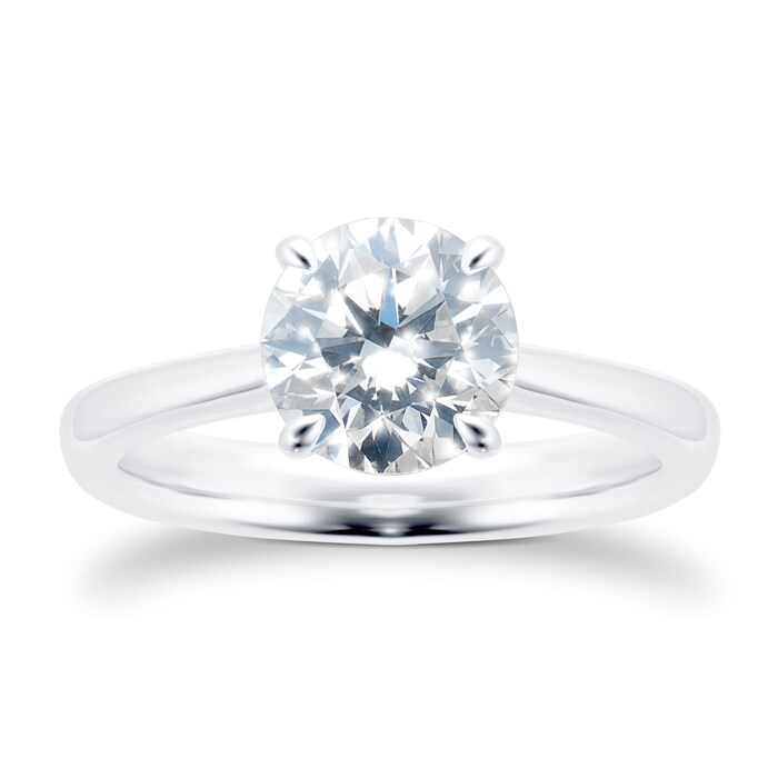 Mayors Platinum 2.01cttw Round 4 Prong Solitaire Engagement Ring