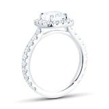 Mayors Platinum 1.95cttw Cushion Diamond Round Single Halo Engagement Ring