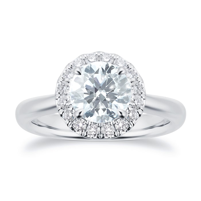 Mayors Platinum 2.07cttw Round Single Halo Engagement Ring