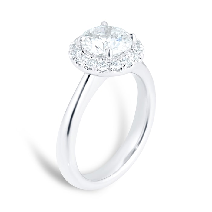 Mayors Platinum 2.07cttw Round Single Halo Engagement Ring