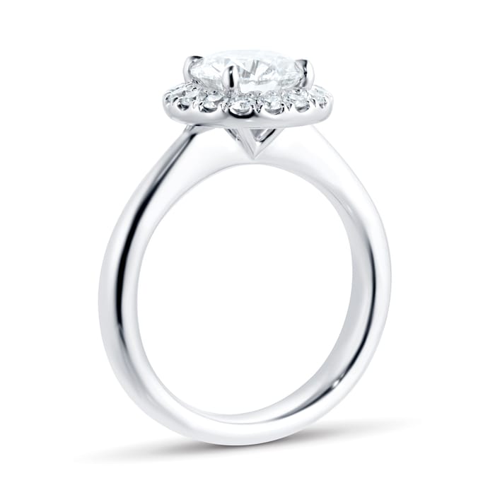 Mayors Platinum 2.05cttw Round Single Halo Engagement Ring