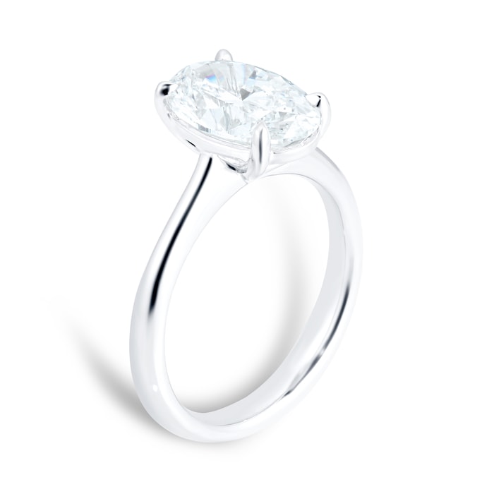 Mayors Platinum 2.51cttw Oval Diamond Solitaire Engagement Ring