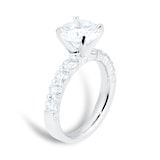 Mayors Platinum 2.87cttw Brilliant Cut Diamond Solitaire with Diamond Set Shoulders Engagement Ring