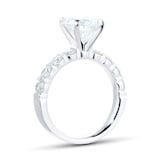 Mayors Platinum 2.89cttw Brilliant Cut Diamond Solitaire with Diamond Set Shoulders Engagement Ring