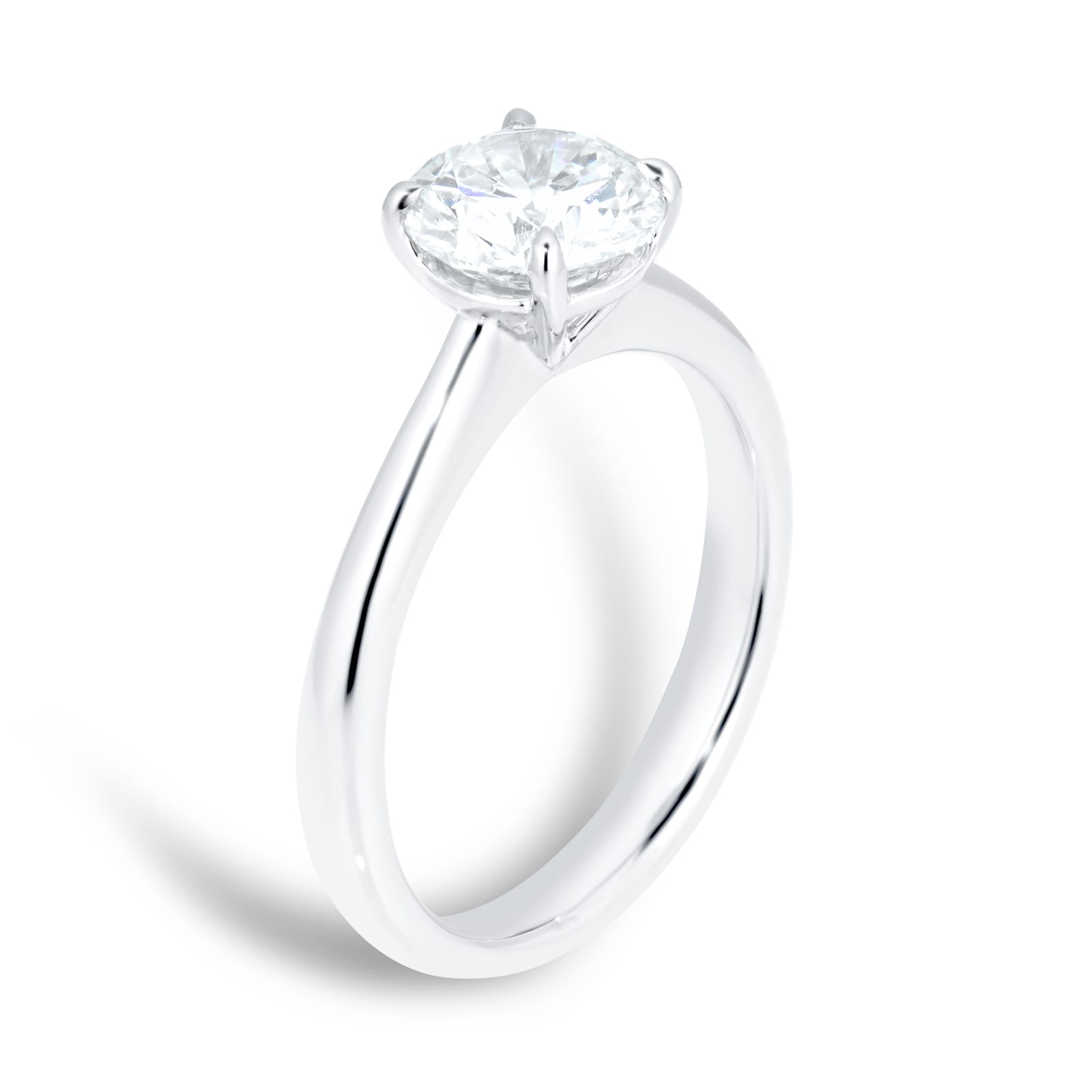 Mayors Platinum 1.50cttw Round Brilliant Cut Solitaire 4 Prong Engagement Ring - Ring Size 6