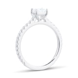 Mayors Platinum 0.76cttw Princess Cut Solitaire with Diamond Set Shoulders Engagement Ring