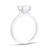Mayors Platinum 1.49cttw Princess Cut Solitaire with Diamond Set Shoulders Engagement Ring
