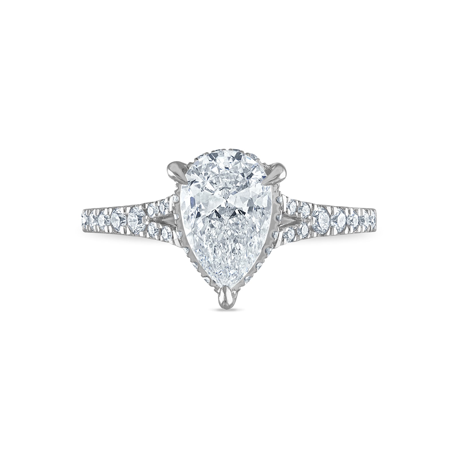 Royal Asscher Platinum 1.77cttw Royal Asscher Pear Shape Diamond