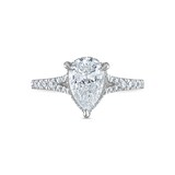 Royal Asscher Platinum 1.77cttw  Royal Asscher Pear Shape Diamond Beatrice Solitaire Engagement Ring