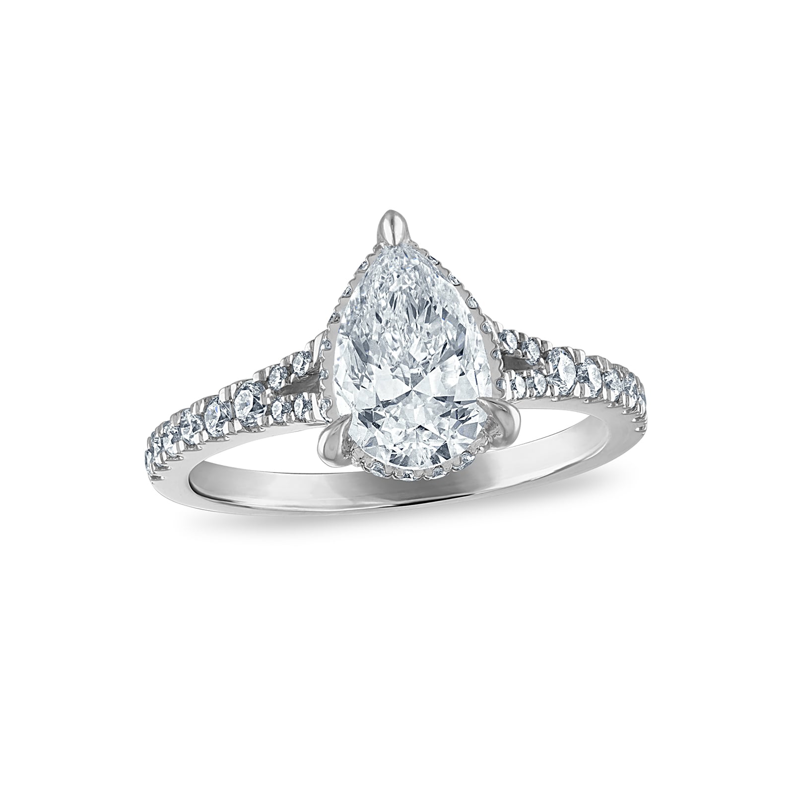 Royal Asscher Platinum 1.77cttw Royal Asscher Pear Shape Diamond