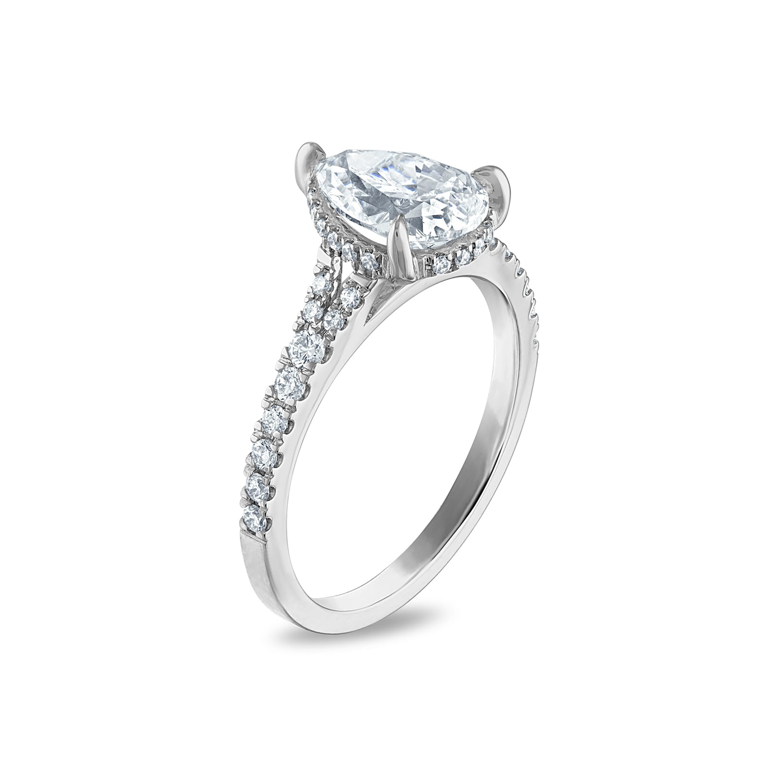 Royal Asscher Platinum 1.77cttw Royal Asscher Pear Shape Diamond