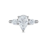 Royal Asscher Platinum 2.05cttw  Royal Asscher Pear Shape Diamond Ariana 3 Stone Engagement Ring