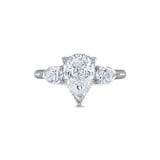 Royal Asscher Platinum 2.56cttw Royal Asscher Pear Shape Diamond Ariana 3 Stone Engagement Ring