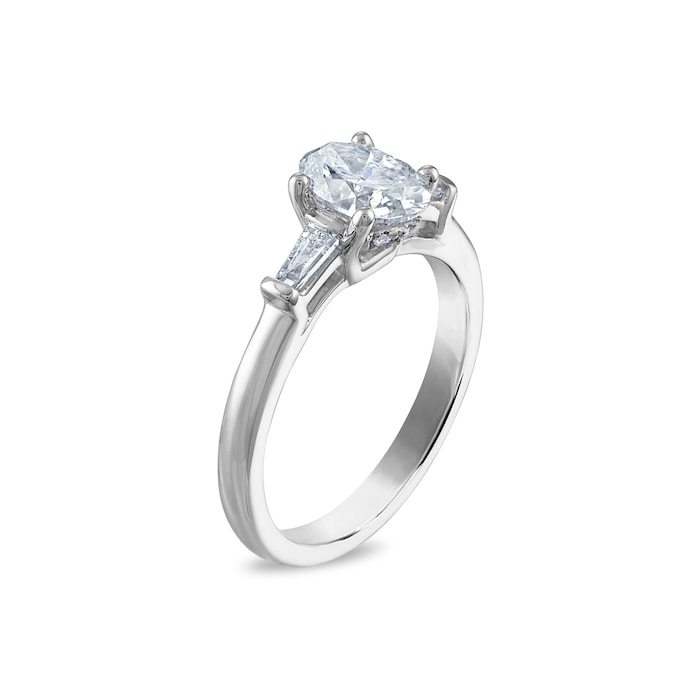 Royal Asscher Platinum 1.12cttw Royal Asscher Oval Diamond Anastasia 3 Stone Engagement Ring