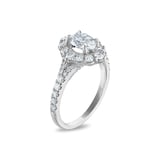 Royal Asscher Platinum 1.76cttw Royal Asscher Oval Diamond Halo Jasmine Engagement Ring