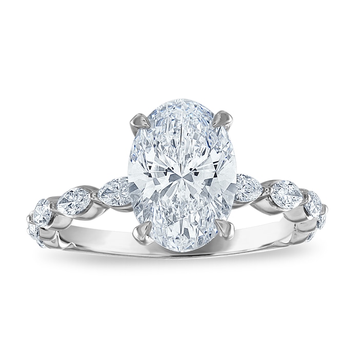 Royal Asscher Platinum 2.50cttw Royal Asscher Oval Diamond Margaret Solitaire Engagement Ring