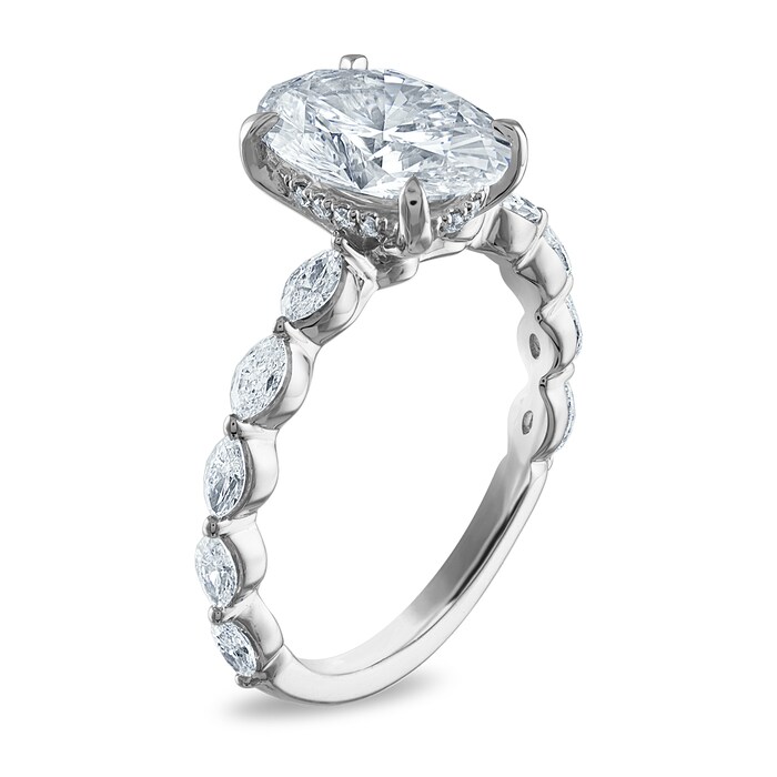 Royal Asscher Platinum 2.50cttw Royal Asscher Oval Diamond Margaret Solitaire Engagement Ring