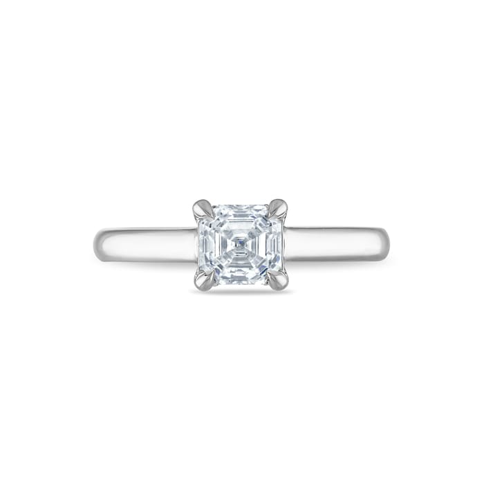 Royal Asscher Platinum 0.92cttw Royal Asscher Cut Diamond Berenice Solitaire Engagement Ring