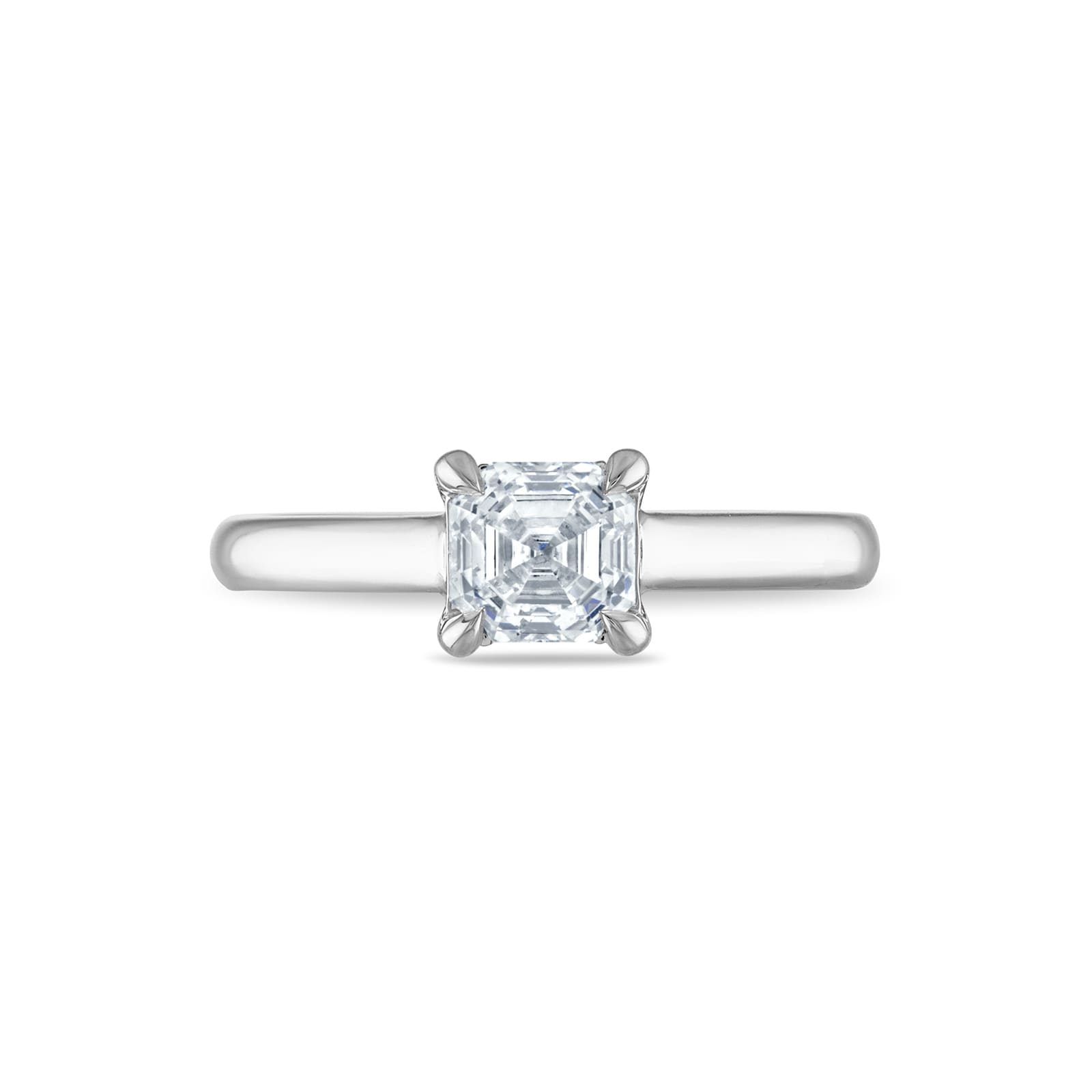 Royal Asscher Platinum 0.92cttw Royal Asscher Cut Diamond Berenice Solitaire Engagement Ring