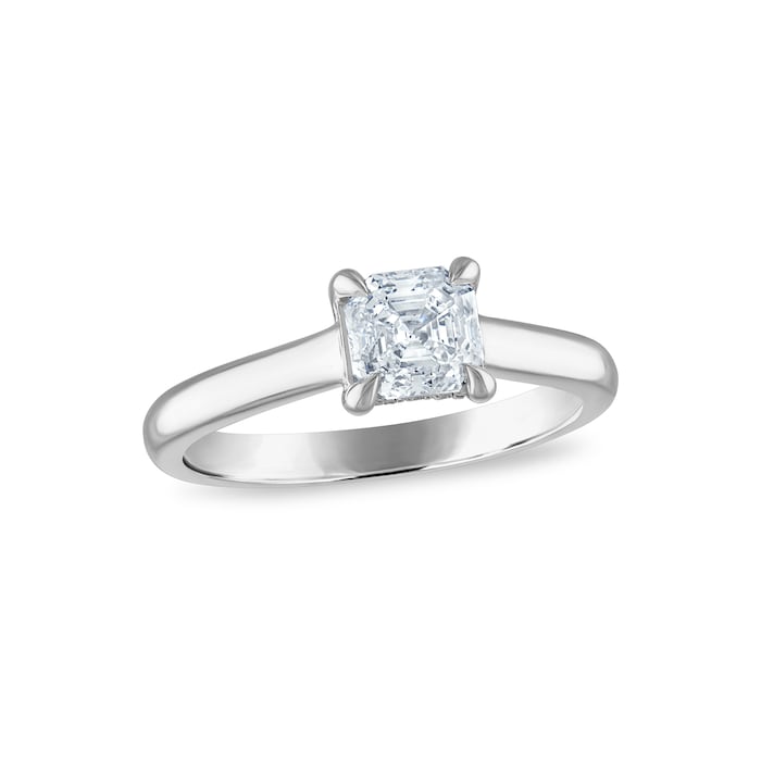 Royal Asscher Platinum 0.92cttw Royal Asscher Cut Diamond Berenice Solitaire Engagement Ring