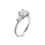 Royal Asscher Platinum 1.71cttw Royal Asscher Cut Diamond Ava 3 Stone Engagement Ring