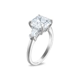 Royal Asscher Platinum 4.41cttw Royal Asscher Cut Diamond Ava 3 Stone Engagement Ring