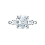 Royal Asscher Platinum 5.49cttw Royal Asscher Cut Diamond Ava 3 Stone Engagement Ring