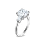 Royal Asscher Platinum 5.49cttw Royal Asscher Cut Diamond Ava 3 Stone Engagement Ring