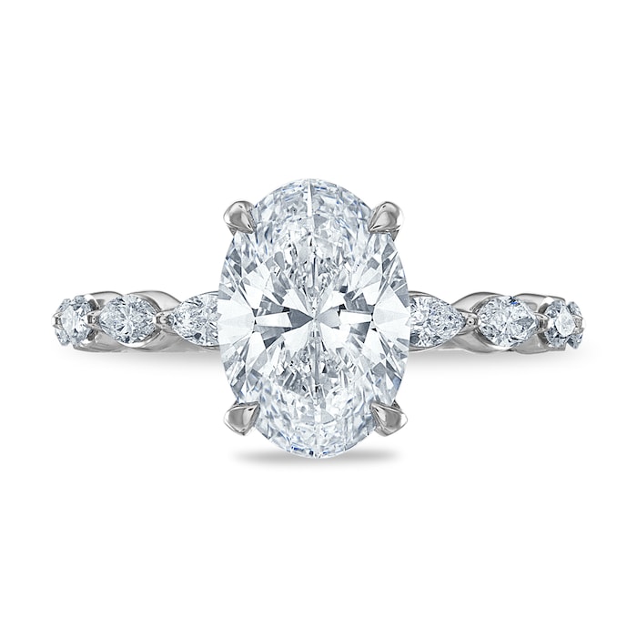 Royal Asscher Platinum 2.50cttw Royal Asscher Oval Diamond Margaret Solitaire Engagement Ring