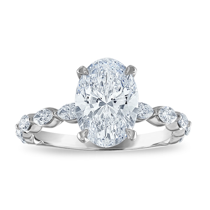 Royal Asscher Platinum 2.50cttw Royal Asscher Oval Diamond Margaret Solitaire Engagement Ring