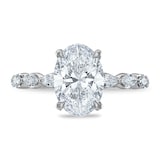 Royal Asscher Platinum 2.51cttw Royal Asscher Oval Diamond Margaret Solitaire Engagement Ring