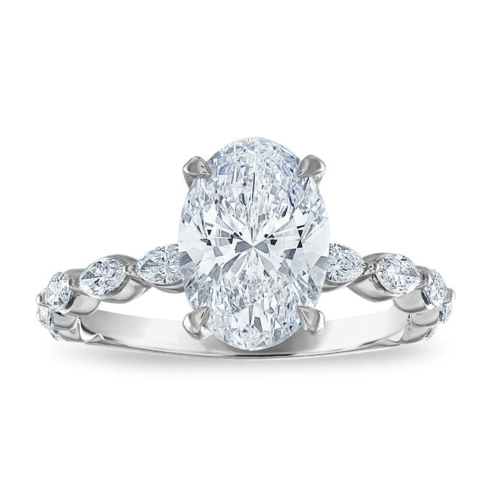 Royal Asscher Platinum 2.51cttw Royal Asscher Oval Diamond Margaret Solitaire Engagement Ring