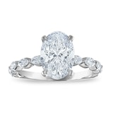 Royal Asscher Platinum 2.51cttw Royal Asscher Oval Diamond Margaret Solitaire Engagement Ring