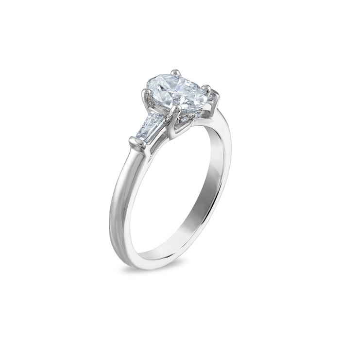 Royal Asscher Platinum 1.11cttw Royal Asscher Oval Diamond Anastasia 3 Stone Engagement Ring
