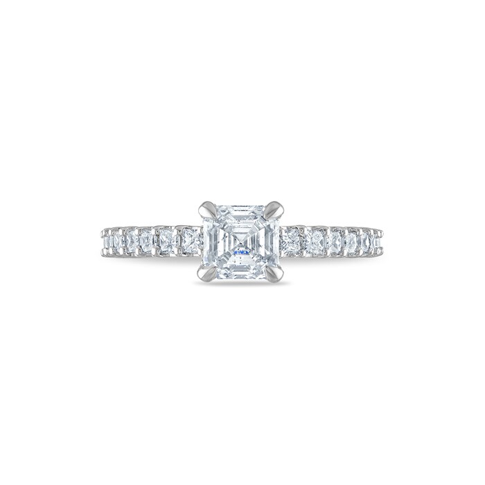 Royal Asscher Platinum 1.38cttw Royal Asscher Cut Diamond Gwenyth Solitaire Engagement Ring