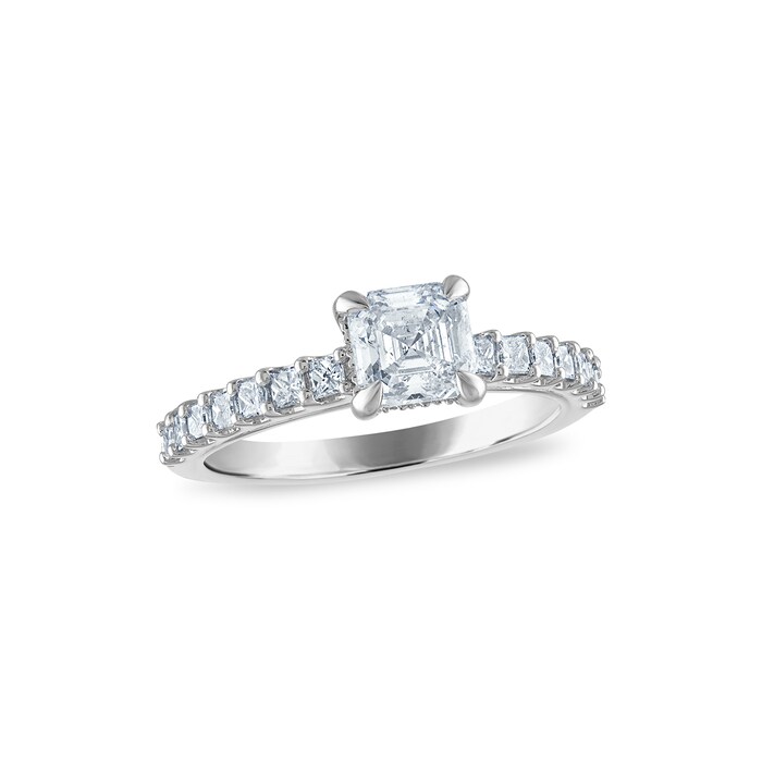 Royal Asscher Platinum 1.38cttw Royal Asscher Cut Diamond Gwenyth Solitaire Engagement Ring