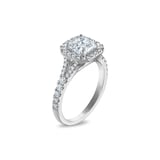 Royal Asscher Platinum 1.96cttw Royal Asscher Cut Halo Diamond Mako Engagement Ring