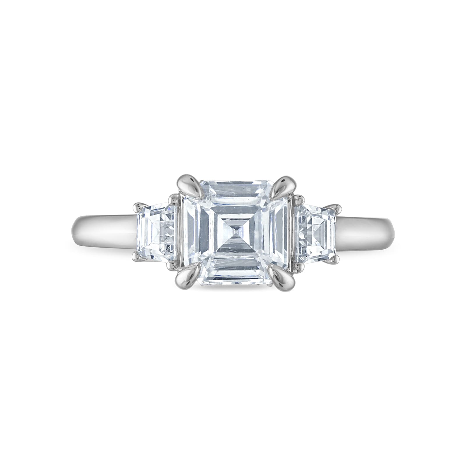 melodie Bibliografie Aan het liegen Royal Asscher Platinum 2.47cttw Royal Asscher Cut Diamond Rania 3 Stone Engagement  Ring SA11212-WPQMMJ | Mayors