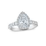 Royal Asscher Platinum 1.61cttw Royal Asscher Pear Shape Halo Diamond Brigite Engagement Ring