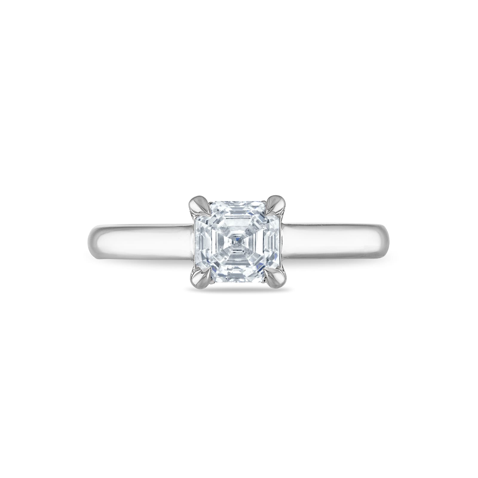 Platinum 1.05cttw Royal Asscher Cut Diamond Berenice Solitaire Engagement Ring