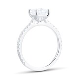 Mayors Platinum 1.47cttw Princess Cut Solitaire with Diamond Set Shoulders Engagement Ring