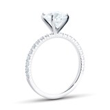 Mayors Platinum 1.41cttw Brilliant Cut Diamond Solitaire with Diamond Set Shoulders Engagement Ring