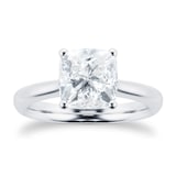 Mayors Platinum 2.51cttw Cushion Cut Solitaire 4 Prong Engagement Ring